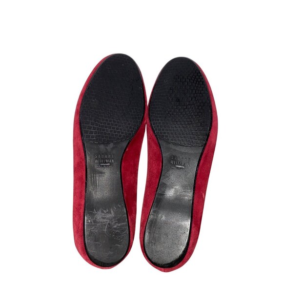 Stuart Weitzman Red Jewel Embellished studded Suede Flats Size 8 M - Picture 10 of 15